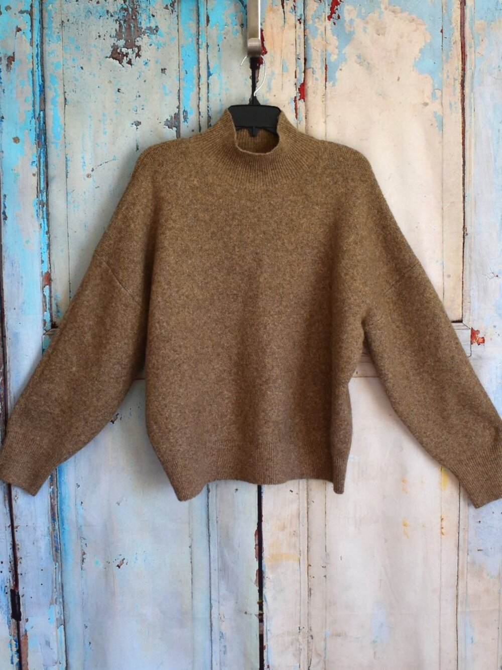 Women's Philosophy Republic Clothing Sweater Oversize Mock Neck LARGE Brown.